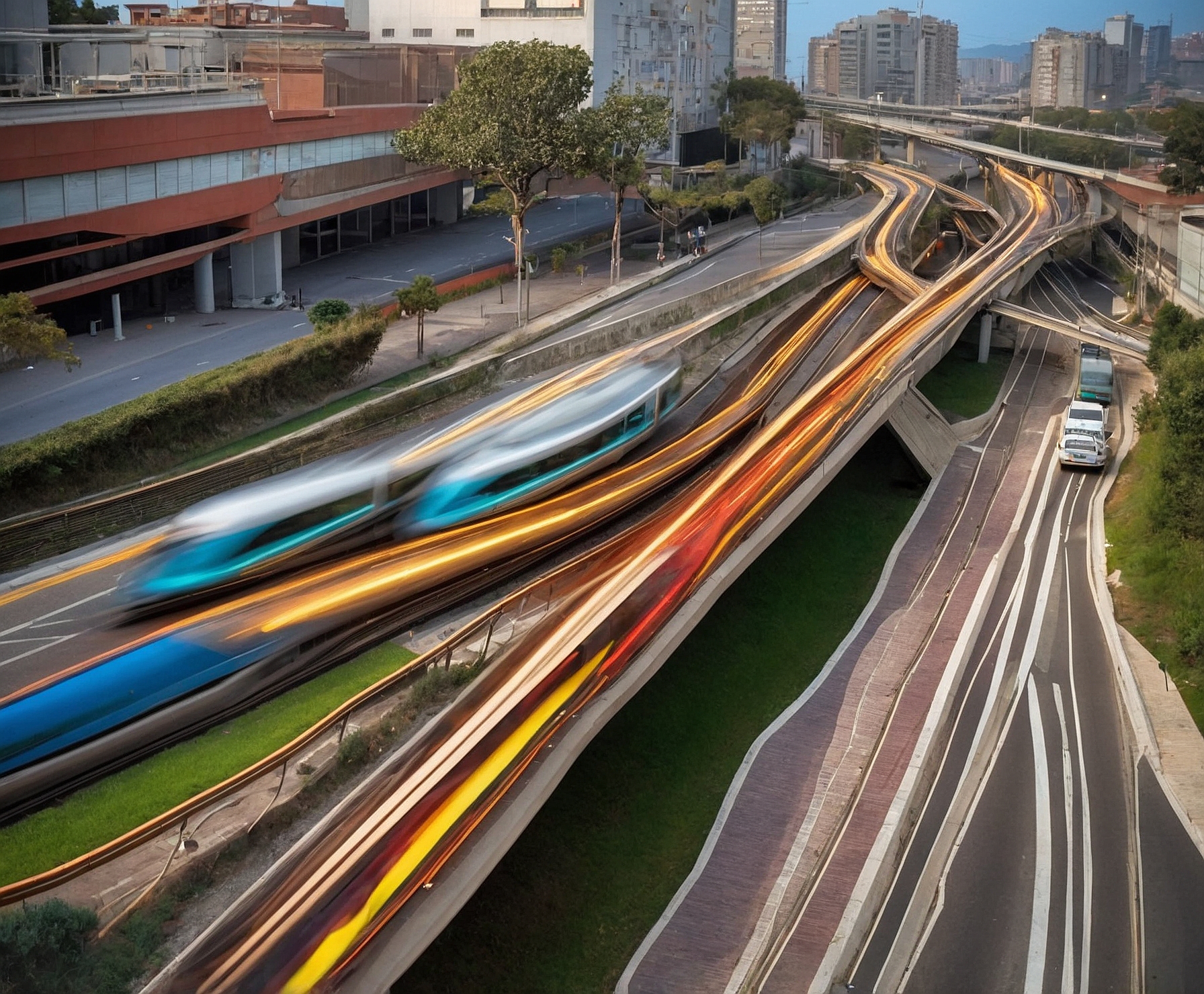 Transporte público innovador y eficiente en la ciudad.